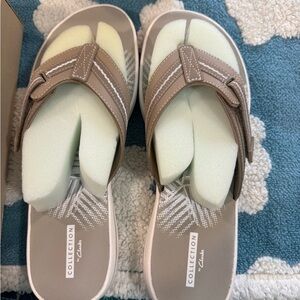 Clarks Collection Sandals in Taupe and White